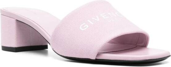 Givenchy logo-print canvas mules Pink