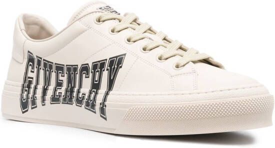 Givenchy logo-print leather sneakers Neutrals