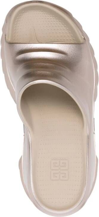Givenchy Marshmallow 110mm wedge flip flops Gold