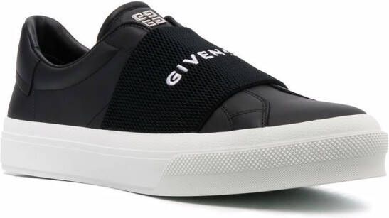 Givenchy Paris Strap leather sneakers Black