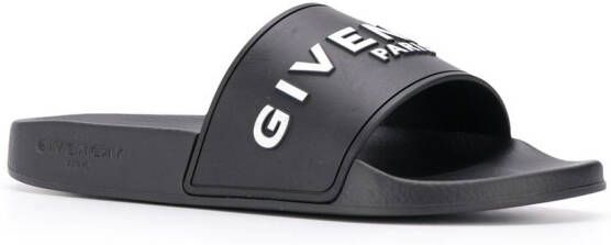 Givenchy raised logo slides Black