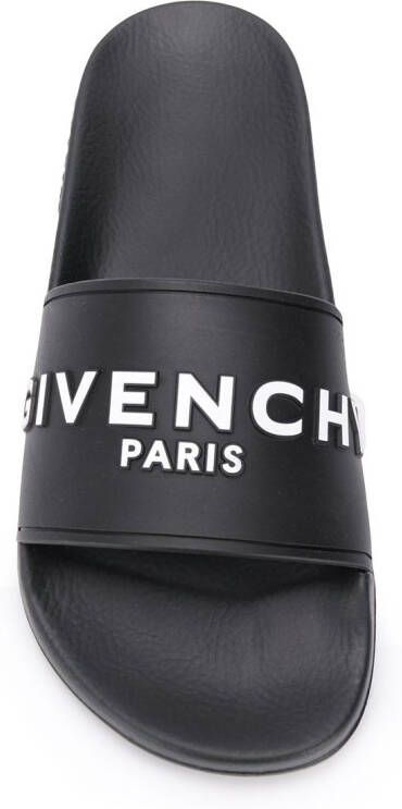 Givenchy raised logo slides Black