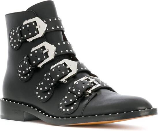 Givenchy studded buckled boots Black