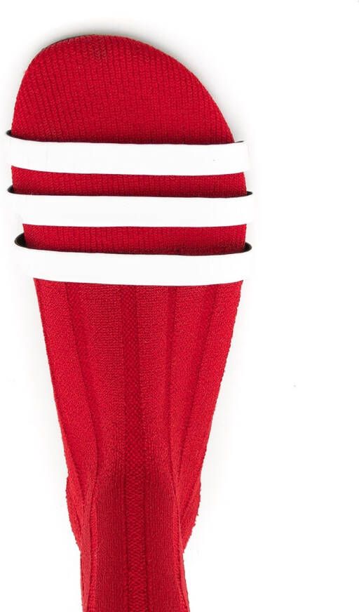 Gloria Coelho contrasting straps knitted boots Red