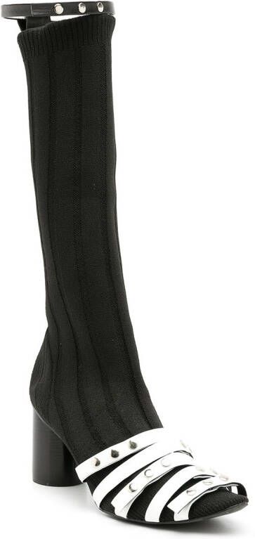 Gloria Coelho knitted thigh-high boots Black