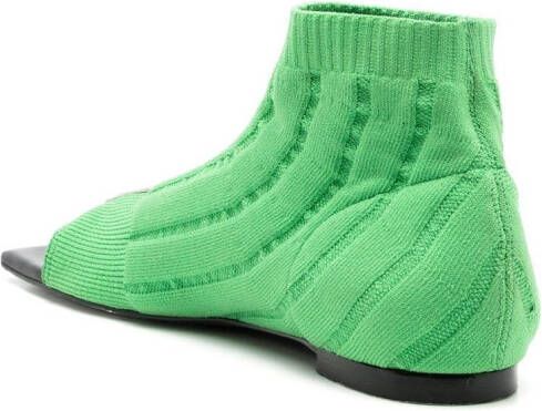 Gloria Coelho ribbed-sock ankle sandals Green