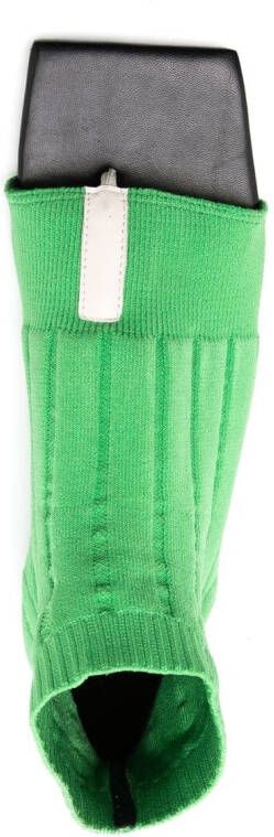 Gloria Coelho ribbed-sock ankle sandals Green