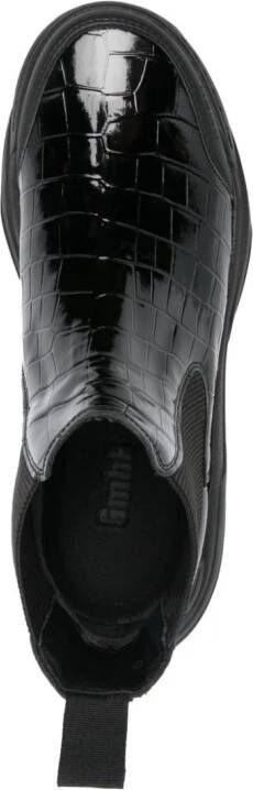 GmbH crocodile-effect chelsea boots Black