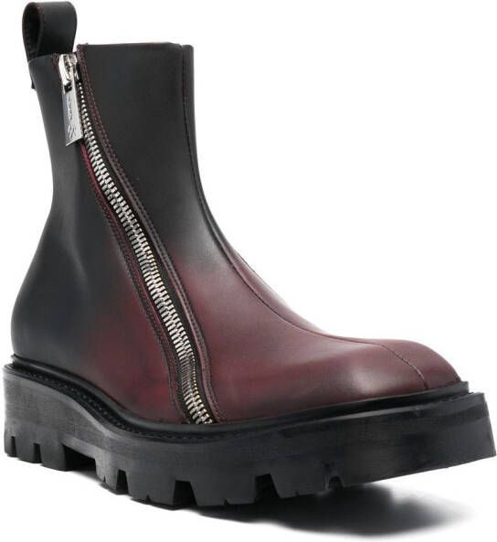 GmbH double-zip ombré ankle boots Black