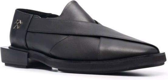 GmbH logo plaque faux-leather loafers Black