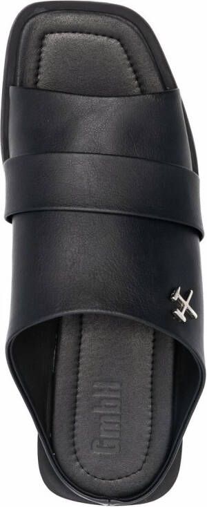 GmbH logo-plaque faux-leather sandals Black