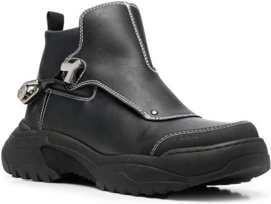 GmbH panelled leather boots Black