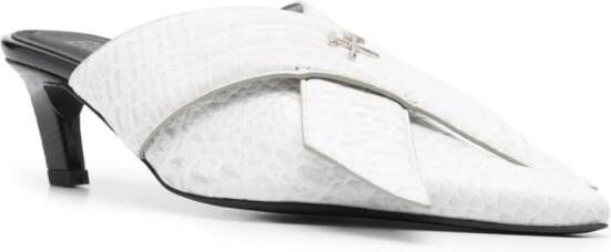 GmbH Zina 60mm croc-embossed mules White