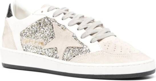 Golden Goose Ball Star Double Quarter sequinned sneakers Silver
