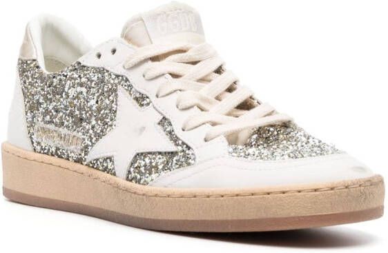 Golden Goose Ball Star glitter low-top sneakers White