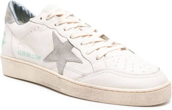 Golden Goose Ballstar Star distressed leather sneakers Neutrals