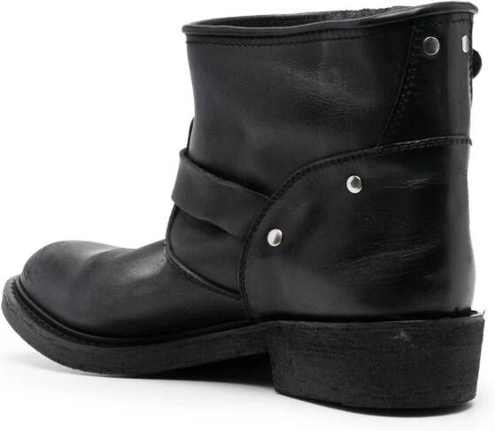 Golden Goose buckled leather ankle boots Black