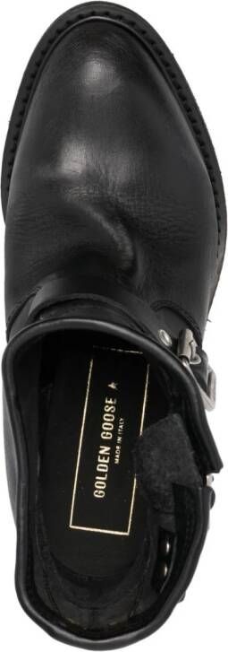 Golden Goose buckled leather ankle boots Black