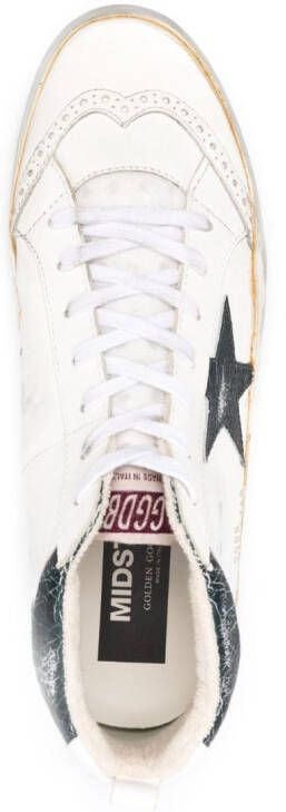 Golden Goose cracked-effect Mid Star sneakers Neutrals