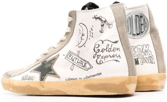 Golden Goose Francy Journey-print high-top sneakers White