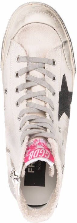 Golden Goose Francy logo-patch distressed sneakers Neutrals