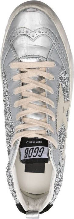 Golden Goose glittered high-top sneakers Silver
