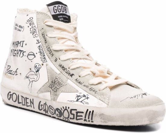 Golden Goose graffiti print high-top sneakers White