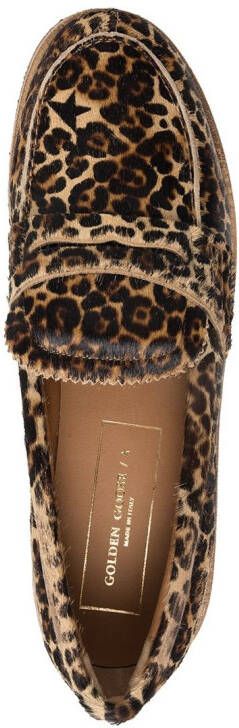 Golden Goose Jerry leopard-print penny loafers Brown