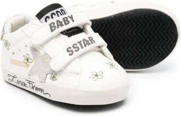 Golden Goose Kids Baby School star-patch leather sneakers White