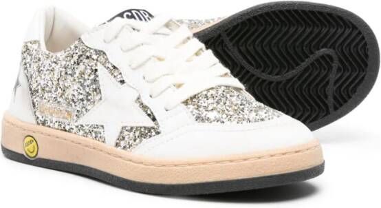 Golden Goose Kids Ball Star glittery sneakers White