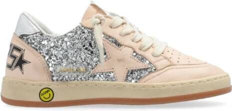 Golden Goose Kids Ball Star leather sneakers Silver