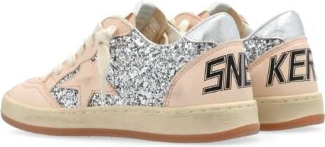 Golden Goose Kids Ball Star leather sneakers Silver