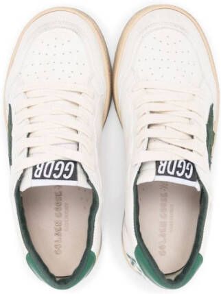 Golden Goose Kids Ball Star logo-patch leather sneakers White