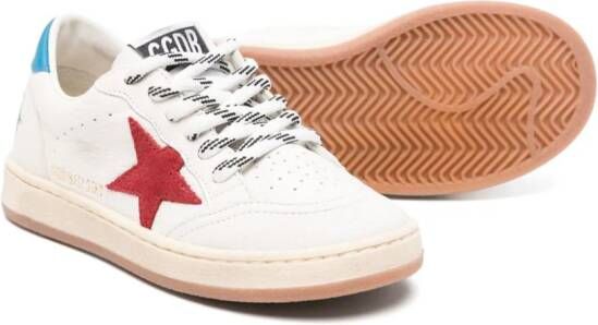 Golden Goose Kids Ball Star-patch leather sneakers White