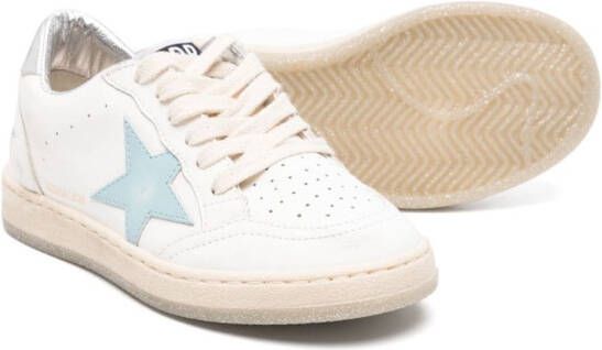 Golden Goose Kids Ball Star-patch leather sneakers White