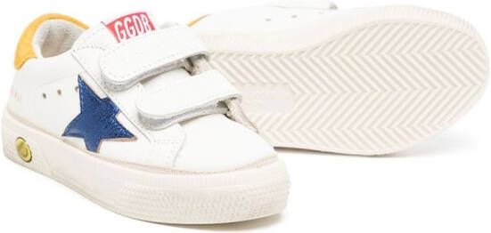 Golden Goose Kids leather star-patch detail sneakers White