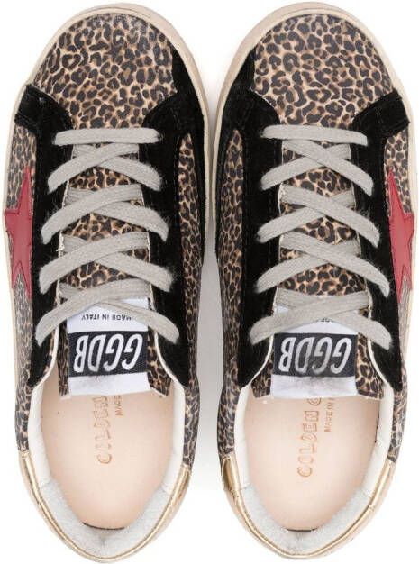 Golden Goose Kids leopard-print low-top sneakers Brown