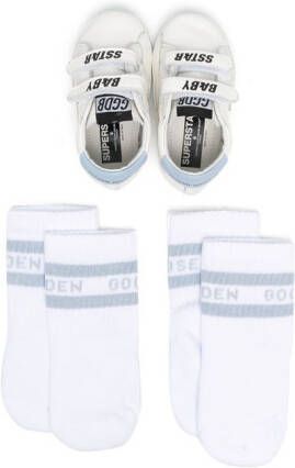 Golden Goose Kids logo-print sneakers socks set White