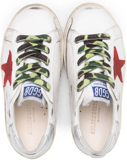 Golden Goose Kids low-top camouflage lace sneakers White