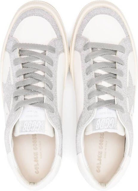 Golden Goose Kids May glitter-detail sneakers Silver