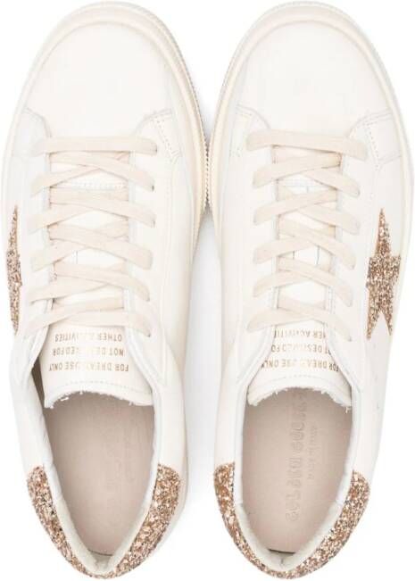 Golden Goose Kids May glitter-detailing leather sneakers White