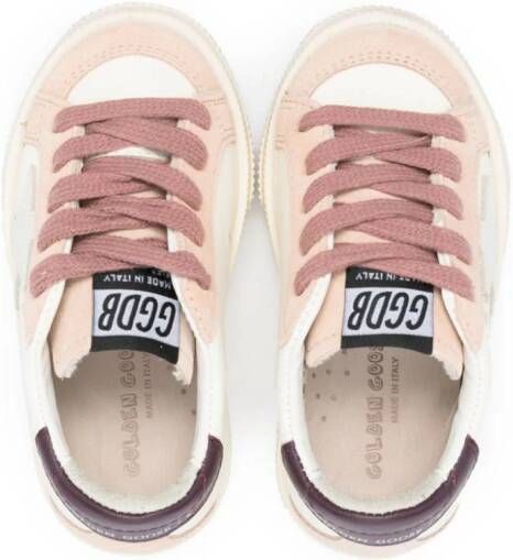 Golden Goose Kids May leather lace-up sneakers Neutrals