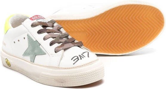 Golden Goose Kids May leather low-top sneakers Neutrals