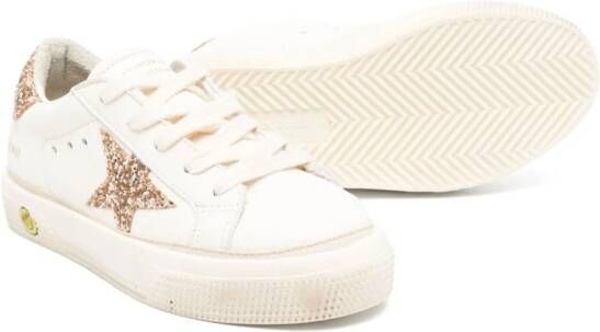 Golden Goose Kids May leather sneakers White