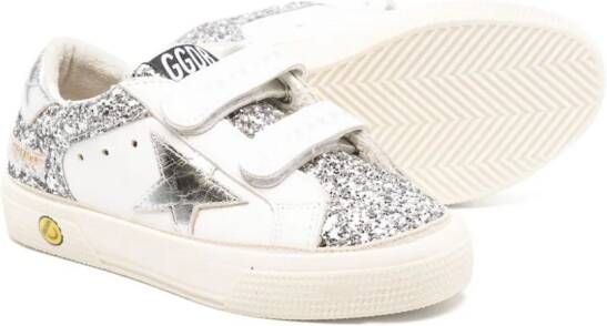Golden Goose Kids May School glitter-detail sneakers White