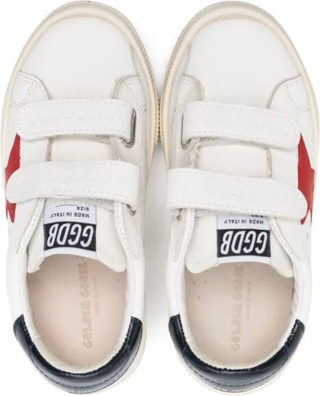 Golden Goose Kids May School leather sneakers White