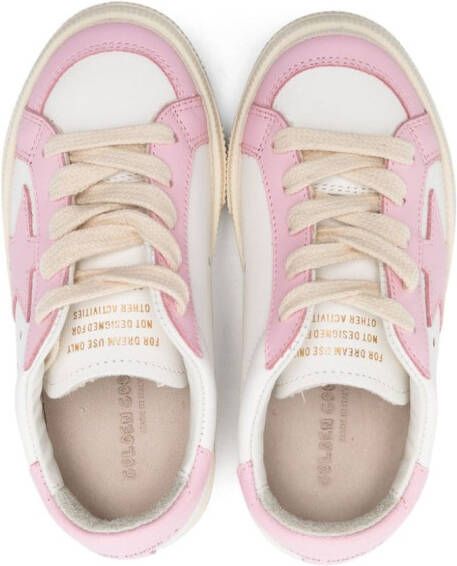 Golden Goose Kids May star-appliqué leather sneakers White