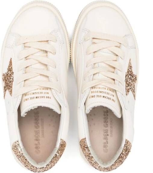 Golden Goose Kids May Star distressed-effect sneakers Neutrals