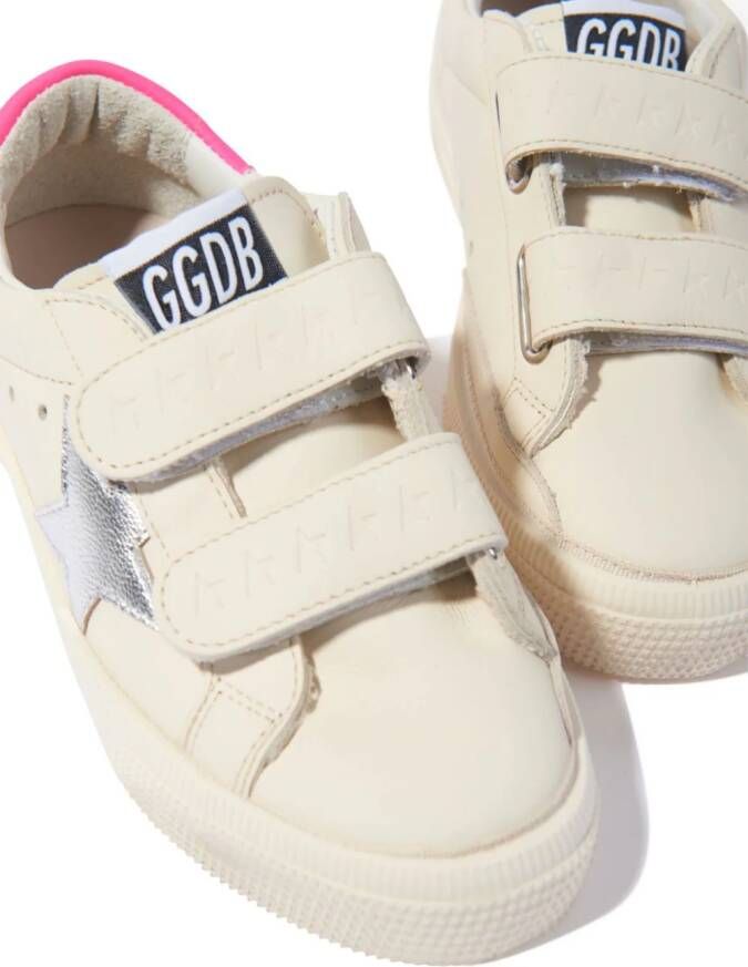 Golden Goose Kids May Star leather sneakers Neutrals