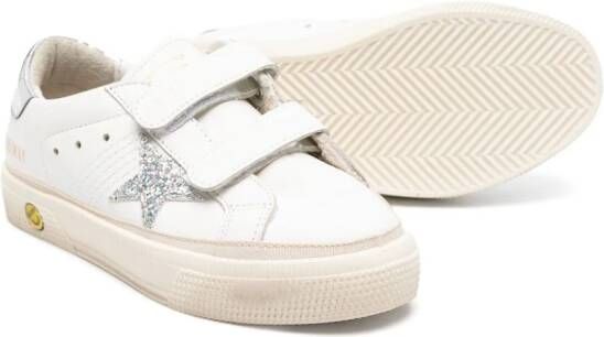 Golden Goose Kids May Star leather sneakers White